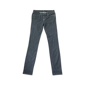 Prana Jeans Womens 6/26 TALL Washed Out Black Kayla Slim Straight Organic Cotton